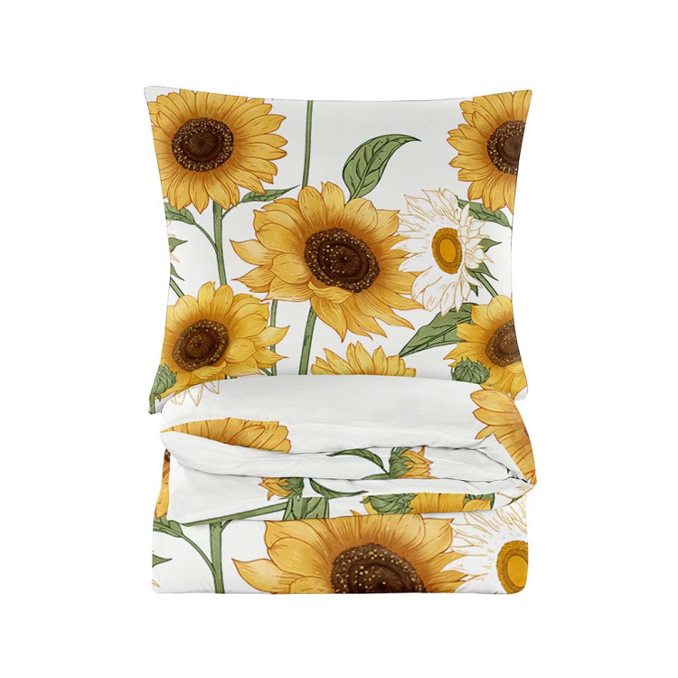 Pościel 200x220 bawełna satynowa 3D Cotton World gruba 3 części 2335 słoneczniki Pościel 200x220 bawełna satynowa 3D Cotton World gruba 3 części 2335 słoneczniki
