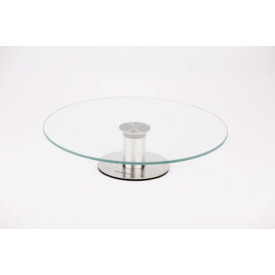 Patera szklana Kinghoff KH 4014 na tort pojemnik na ciasto owoce szkło inox