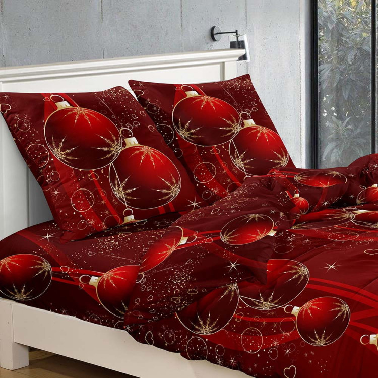 Pościel świąteczna 160x200 bawełna satynowa 3D Cotton World gruba 3 części 2401 bombki Pościel świąteczna 160x200 bawełna satynowa 3D Cotton World gruba 3 części 2401 bombki