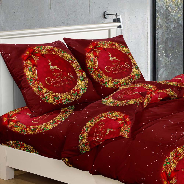 Pościel świąteczna 160x200 bawełna satynowa 3D Cotton World gruba 3 części 2399 Merry Christmas Pościel świąteczna 160x200 bawełna satynowa 3D Cotton World gruba 3 części 2399 Merry Christmas