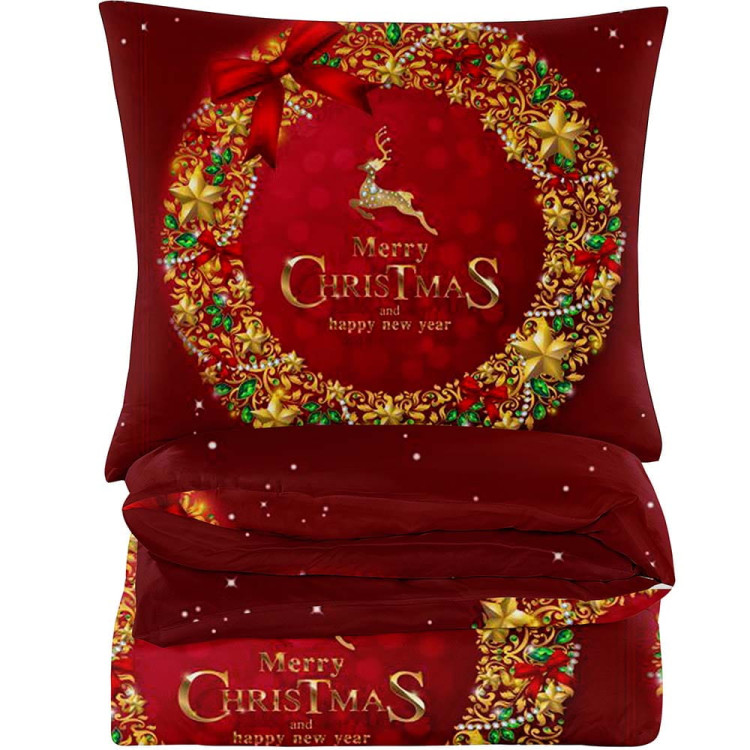 Pościel świąteczna 160x200 bawełna satynowa 3D Cotton World gruba 3 części 2399 Merry Christmas Pościel świąteczna 160x200 bawełna satynowa 3D Cotton World gruba 3 części 2399 Merry Christmas