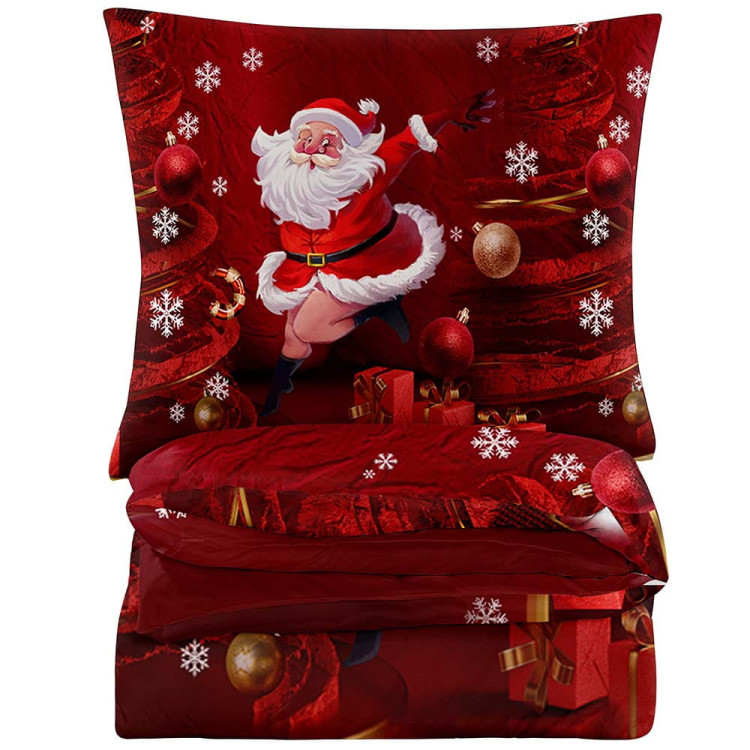 Pościel świąteczna 200x220 bawełna satynowa 3D Cotton World gruba 3 części 2391 mikołaj Pościel świąteczna 200x220 bawełna satynowa 3D Cotton World gruba 3 części 2391 mikołaj