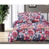 Pościel 160x200 bawełna satynowa 3D Cotton World gruba z prześcieradłem 4 części 1748 kwiaty