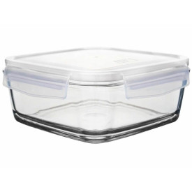 Szklany pojemnik z pokrywką 17x17 cm do przechowywania żywności Glasmark 1150 ml