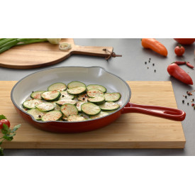 Patelnia żeliwna MG home Immortale 25 cm z powłoką emaliowaną