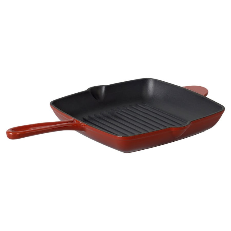 Patelnia grillowa żeliwna 26 cm z powłoką emaliowaną MG Home Immortale Patelnia grillowa żeliwna 26 cm z powłoką emaliowaną MG Home Immortale