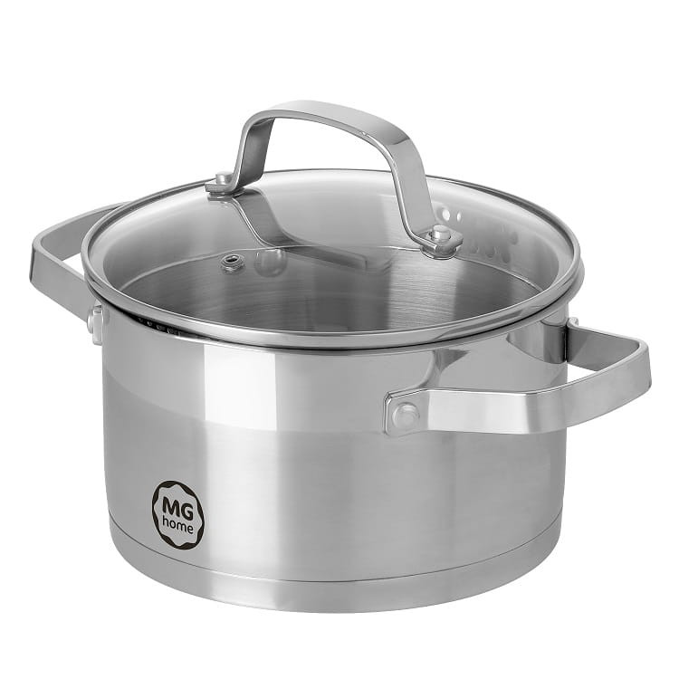 Garnek z pokrywką ze stali nierdzewnej 20 cm MG Home Professional Garnek z pokrywką ze stali nierdzewnej 20 cm MG Home Professional