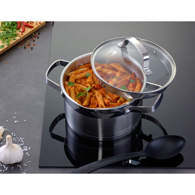 Garnek z pokrywką ze stali nierdzewnej 24 cm MG Home Professional Garnek z pokrywką ze stali nierdzewnej 24 cm MG Home Professional