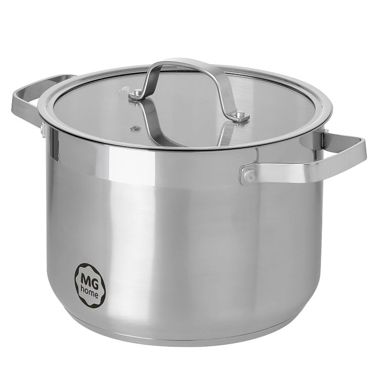 Garnek wysoki z pokrywką ze stali nierdzewnej 24 cm MG Home Professional Garnek wysoki z pokrywką ze stali nierdzewnej 24 cm MG Home Professional
