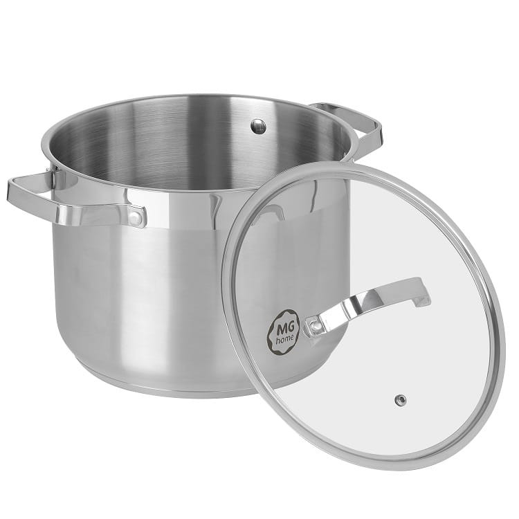Garnek wysoki z pokrywką ze stali nierdzewnej 24 cm MG Home Professional Garnek wysoki z pokrywką ze stali nierdzewnej 24 cm MG Home Professional