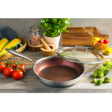 Patelnia z pokrywką 22 cm ze stali nierdzewnej EB 13027 Edenberg