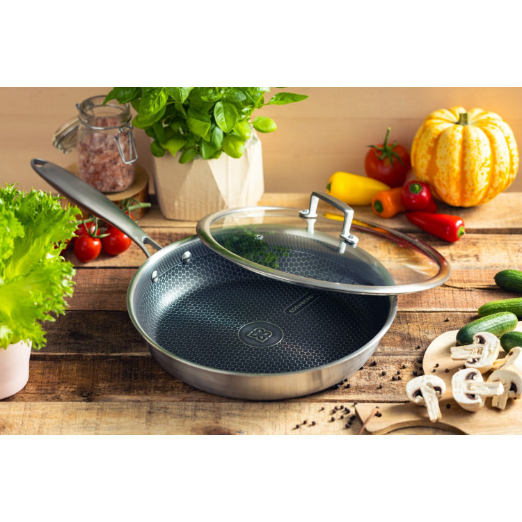 Patelnia z pokrywką 24 cm ze stali nierdzewnej EB 13023 Edenberg