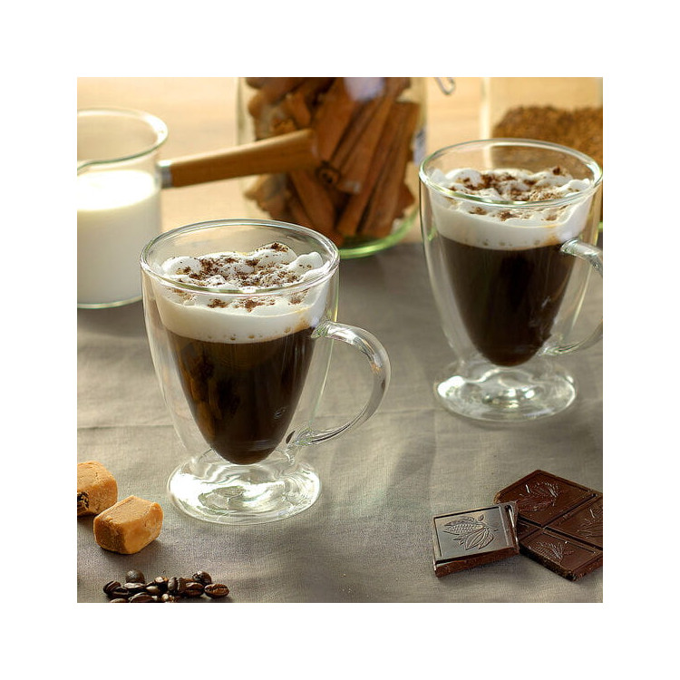Zestaw 2 szklanek termicznych 300 ml stożek do kawy latte RENZA MGHOME