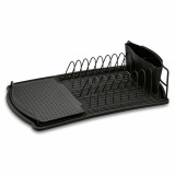 Suszarka do naczyń z plastikowym ociekaczem i tacką czarna TADAR 1980