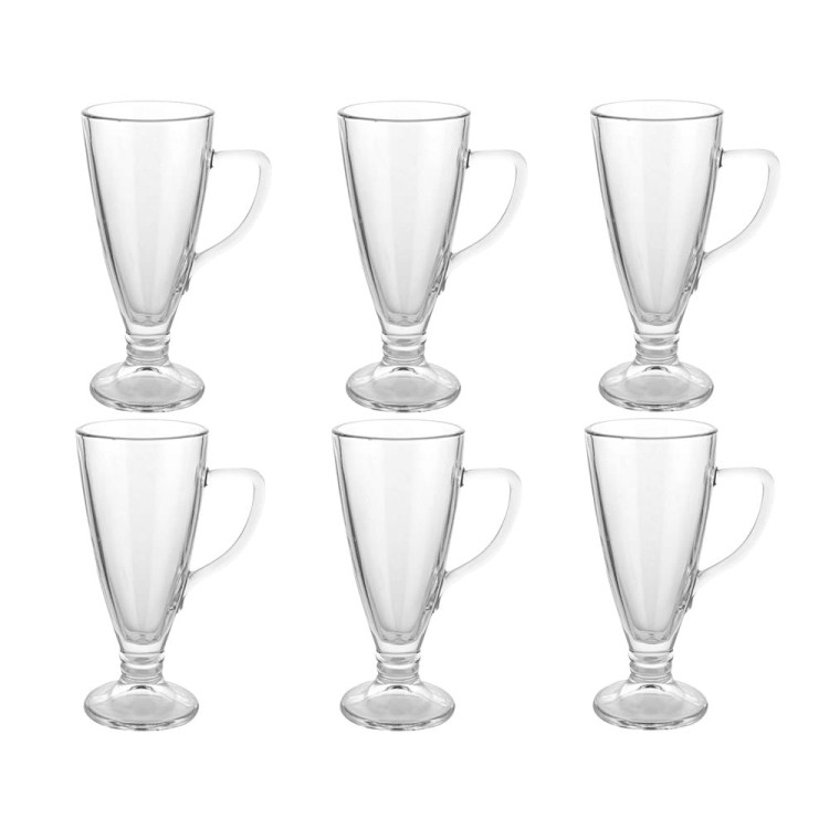Szklanki na nóżce do kawy latte Florina Cezar 250 ml + łyżeczki zestaw 6 sztuk Szklanki na nóżce do kawy latte Florina Cezar 250 ml + łyżeczki zestaw 6 sztuk
