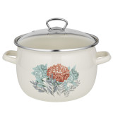 Garnek emaliowany Pleszew Baryłka Silke 22 cm kwiaty