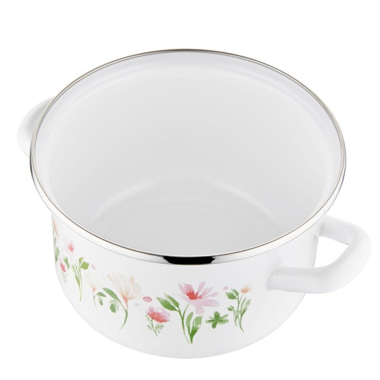 Garnek emaliowany z pokrywką 22 cm Pleszew spring Garnek emaliowany z pokrywką 22 cm Pleszew spring