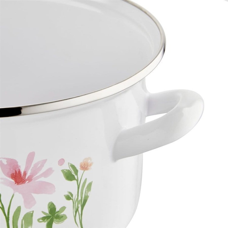 Garnek emaliowany z pokrywką 24 cm Pleszew spring Garnek emaliowany z pokrywką 24 cm Pleszew spring
