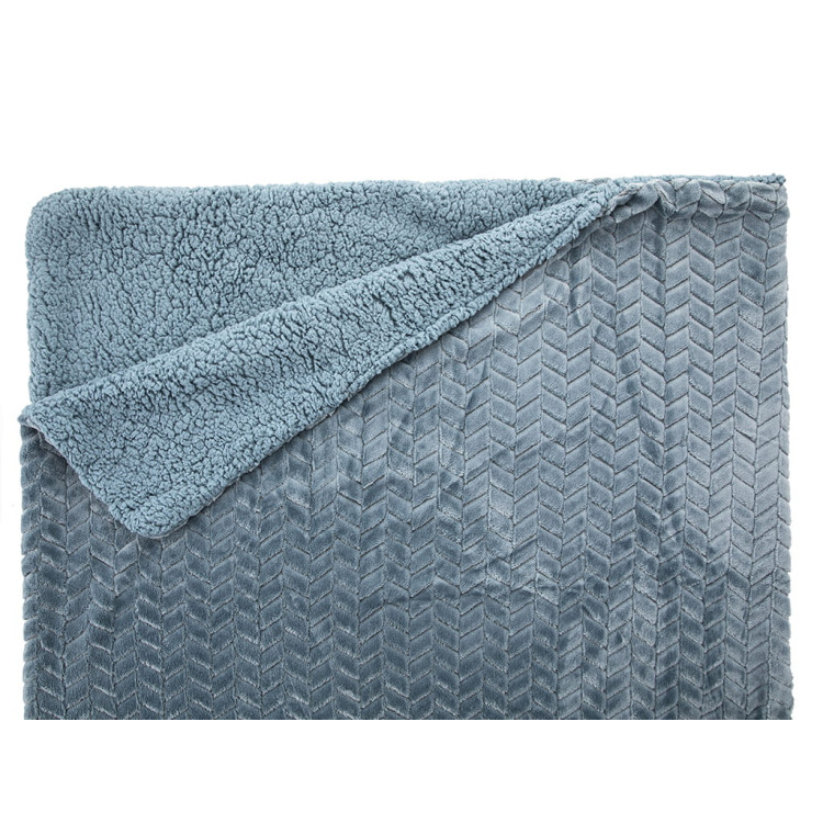 Koc poliestrowy 170x210 cm inez z sherpa miękki ciepły Miss Lucy błękitny Koc poliestrowy 170x210 cm inez z sherpa miękki ciepły Miss Lucy błękitny