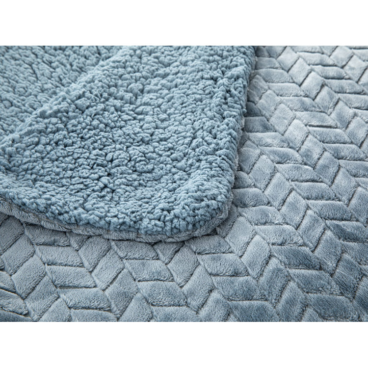 Koc poliestrowy 170x210 cm inez z sherpa miękki ciepły Miss Lucy błękitny Koc poliestrowy 170x210 cm inez z sherpa miękki ciepły Miss Lucy błękitny