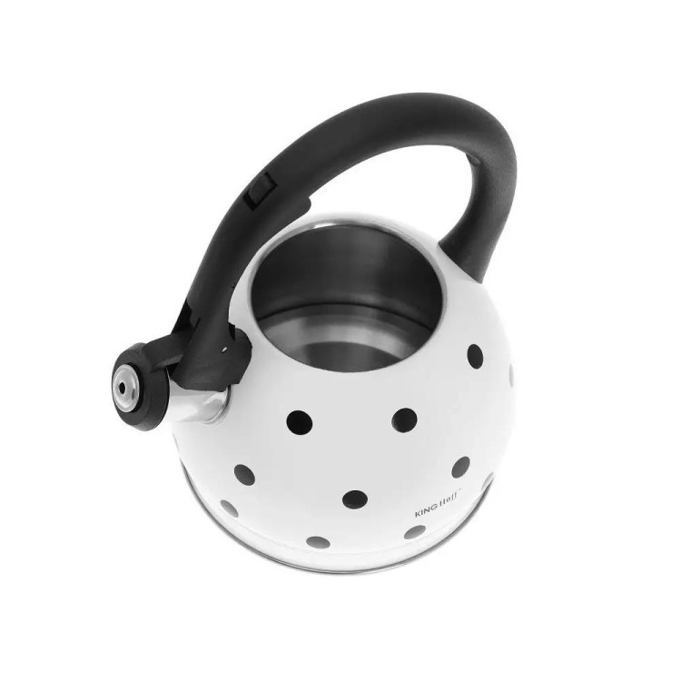 Czajnik emaliowany z gwizdkiem Kinghoff KH 1050 stalowy 2 litry metalowy na indukcję biały Czajnik emaliowany z gwizdkiem Kinghoff KH 1050 stalowy 2 litry metalowy na indukcję biały