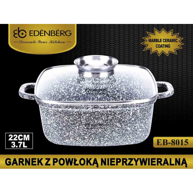Garnek Marmurowy  Edenberg EB 8015 Brytfanna 3.7L INDUKCJA 22 cm Garnek Marmurowy  Edenberg EB 8015 Brytfanna 3.7L INDUKCJA 22 cm