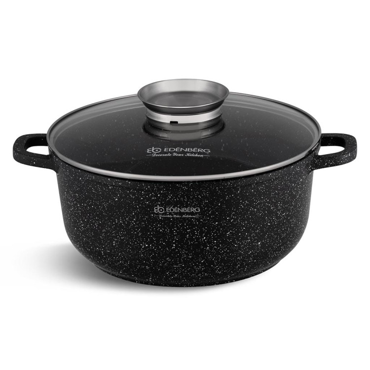 Garnek z pokrywką marmurowy Edenberg EB 8120 6.8L na indukcję 28 cm