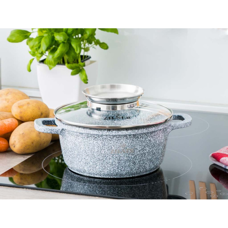 Garnek marmurowy Zilner ZL 7071 na indukcję 1.3L 16 cm Garnek marmurowy Zilner ZL 7071 na indukcję 1.3L 16 cm