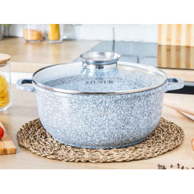 Garnek z pokrywką marmurowy Zilner ZL 7074 6.8L na indukcję 28 cm
