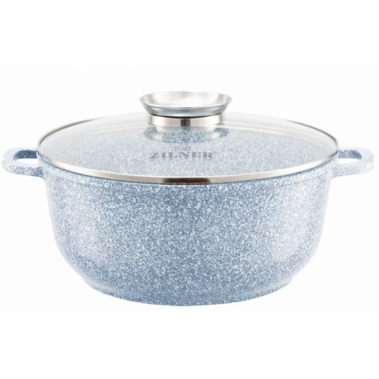 Garnek z pokrywką marmurowy Zilner ZL 7074 6.8L na indukcję 28 cm Garnek z pokrywką marmurowy Zilner ZL 7074 6.8L na indukcję 28 cm