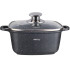 Garnek marmurowy z pokrywką Kinghoff KH 1605 6.5 L na indukcję czarny