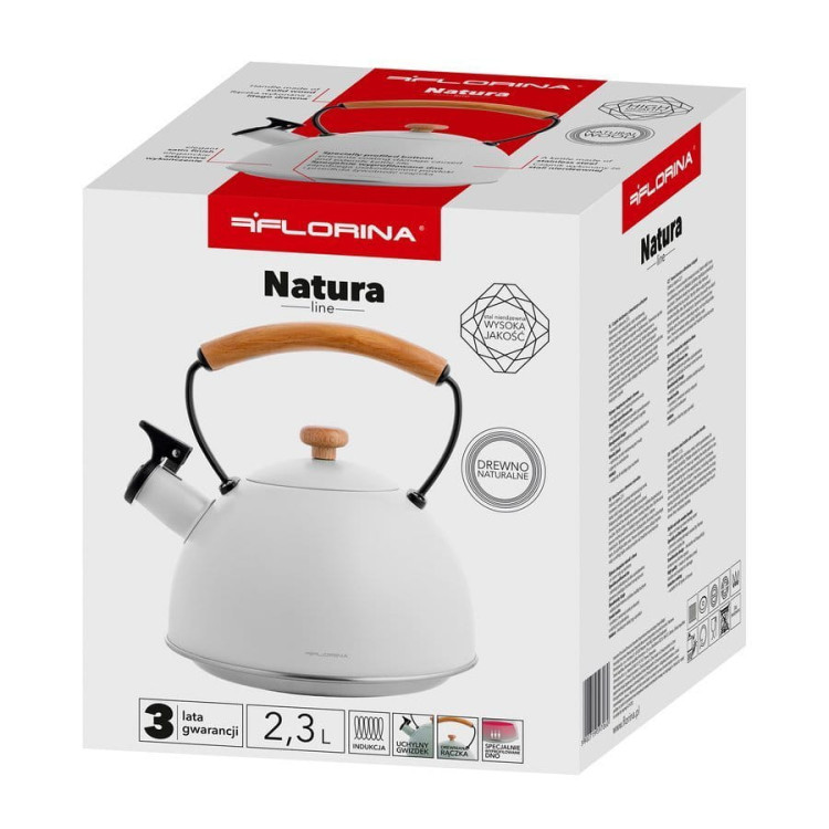 Czajnik nierdzewny na indukcję Florina Natura 2.3L biały Czajnik nierdzewny na indukcję Florina Natura 2.3L biały