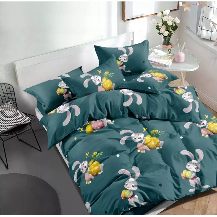 Pościel 160x200 bawełna satynowa 3D Cotton World gruba 3 części 2311 wielkanoc