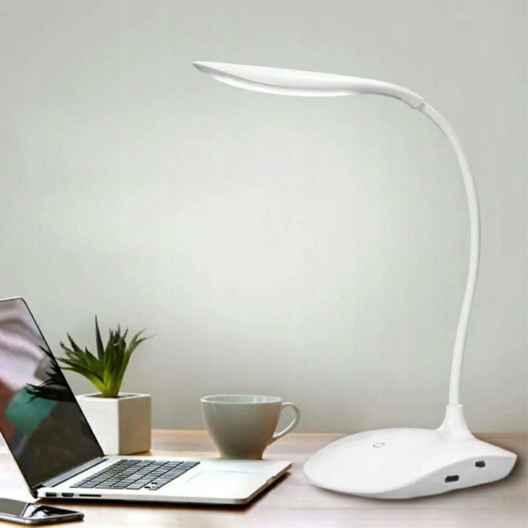 Lampka biurkowa na USB dotykowa 14 LED biała Lampka biurkowa na USB dotykowa 14 LED biała