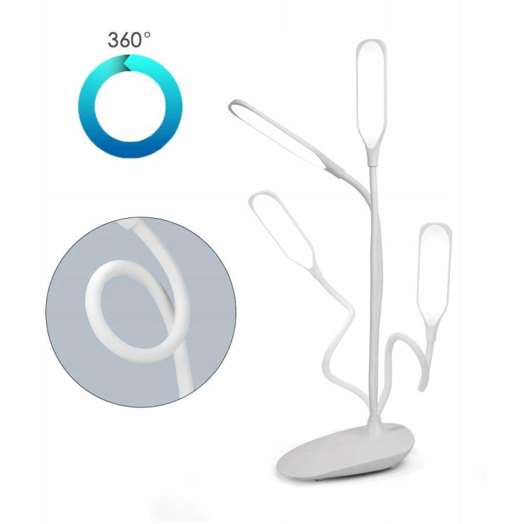 Lampka biurkowa na USB dotykowa 14 LED biała Lampka biurkowa na USB dotykowa 14 LED biała