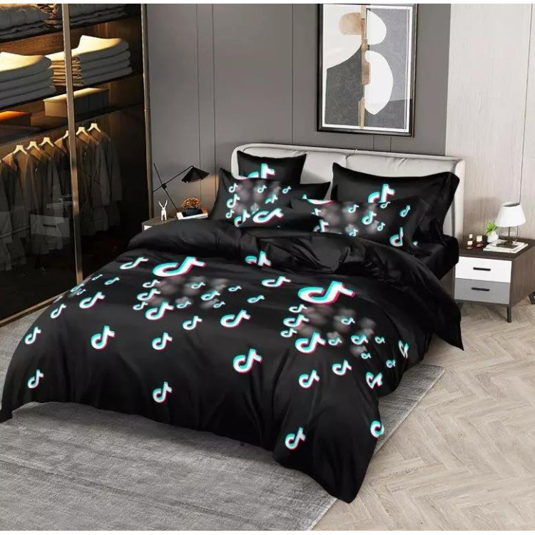 Pościel 160x200 bawełna satynowa 3D Cotton World gruba 3 części  2242 tiktok