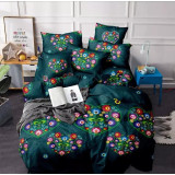 Pościel 160x200 bawełna satynowa 3D Cotton World gruba 3 części  2266 kwiaty