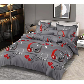 Pościel 140x200 bawełna satynowa 3D Cotton World gruba 2 części 2294 muzyka