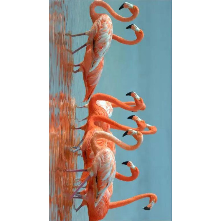 Ręcznik plażowy 180x100 duży mikrofibra realistyczny wzór W13 flamingi Ręcznik plażowy 180x100 duży mikrofibra realistyczny wzór W13 flamingi