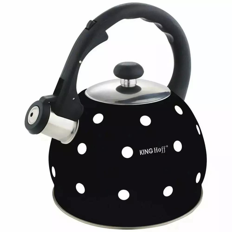 Czajnik emaliowany z gwizdkiem Kinghoff KH 1048 stalowy 2 litry metalowy na indukcję czarny Czajnik emaliowany z gwizdkiem Kinghoff KH 1048 stalowy 2 litry metalowy na indukcję czarny