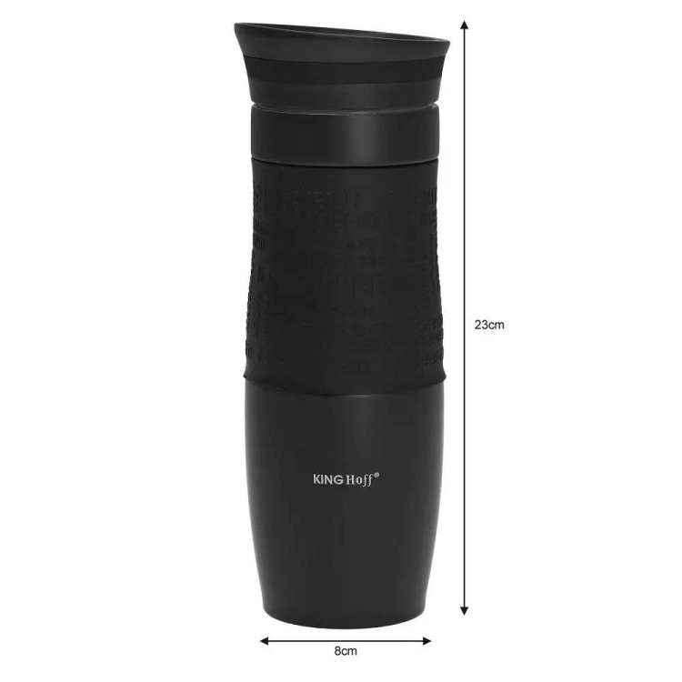Kubek termiczny Kinghoff KH 1615 bidon 500 ml czarny Kubek termiczny Kinghoff KH 1615 bidon 500 ml czarny