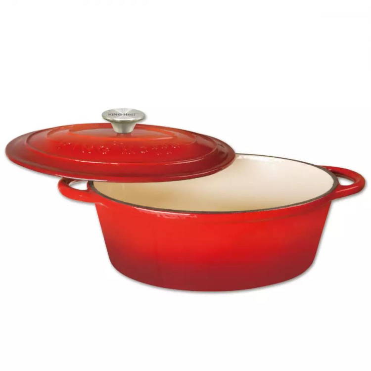 Garnek z pokrywą żeliwny 21cm 2.5L czerwony KH-1614 KingHoff Garnek z pokrywą żeliwny 21cm 2.5L czerwony KH-1614 KingHoff