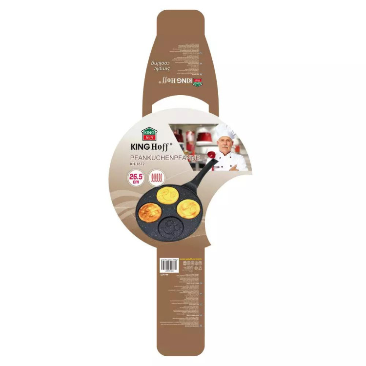 Patelnia do mini naleśników 26cm powłoka marmurowa KH 1672 Kinghoff Patelnia do mini naleśników 26cm powłoka marmurowa KH 1672 Kinghoff