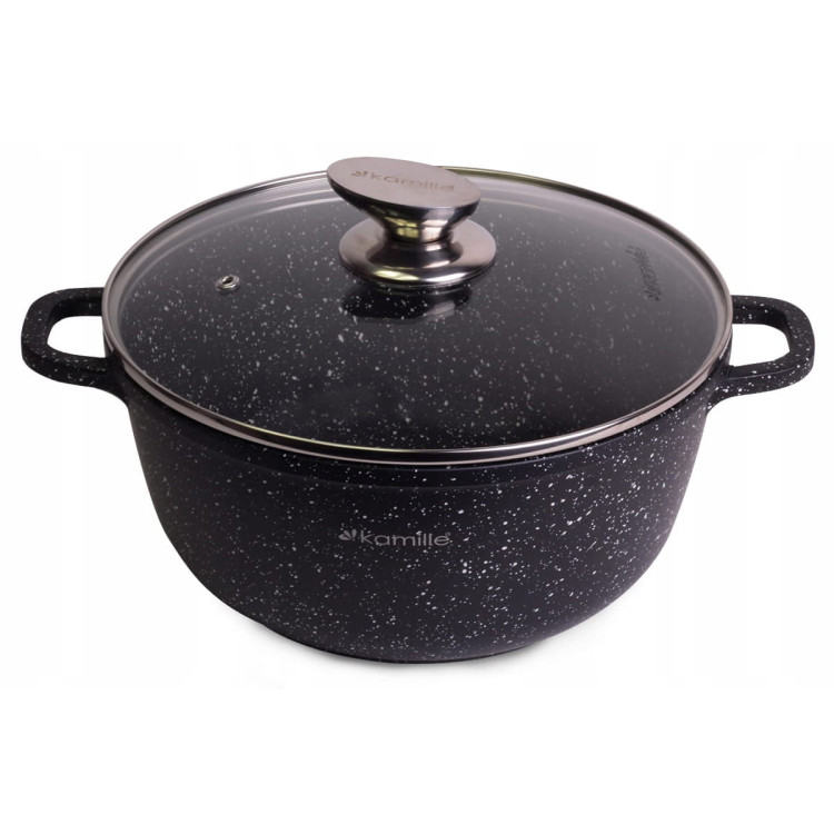 Garnek marmurowy 28cm z pokrywką 6.5 L Kamille 4406 Garnek marmurowy 28cm z pokrywką 6.5 L Kamille 4406