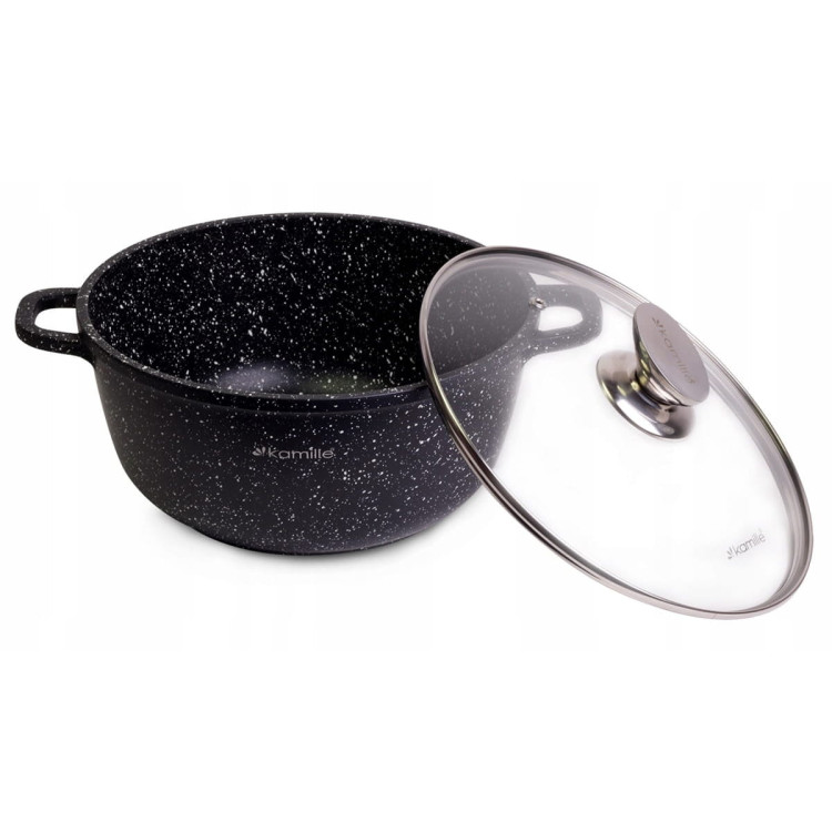 Garnek marmurowy 28cm z pokrywką 6.5 L Kamille 4406 Garnek marmurowy 28cm z pokrywką 6.5 L Kamille 4406