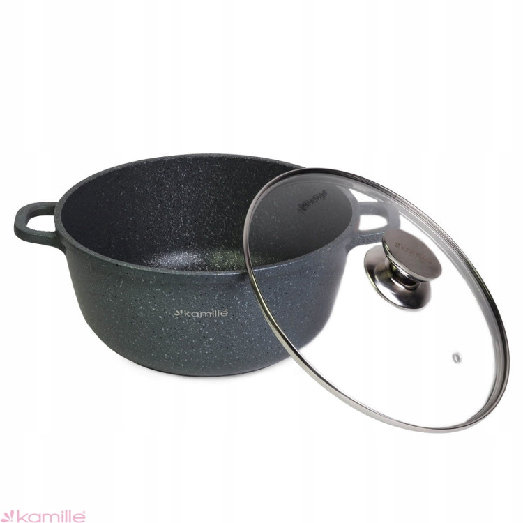 Garnek granitowy 24cm z pokrywką 4.5 L Kamille 4425 Garnek granitowy 24cm z pokrywką 4.5 L Kamille 4425