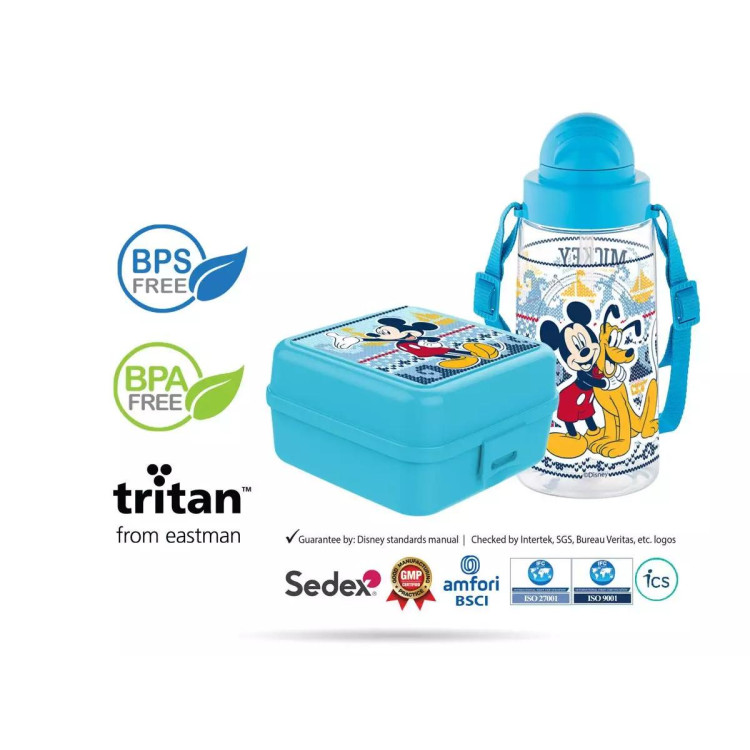 Zestaw śniadaniowy dla dzieci Myszka Mickey bidon pojemnik lunchbox do szkoły Zestaw śniadaniowy dla dzieci Myszka Mickey bidon pojemnik lunchbox do szkoły