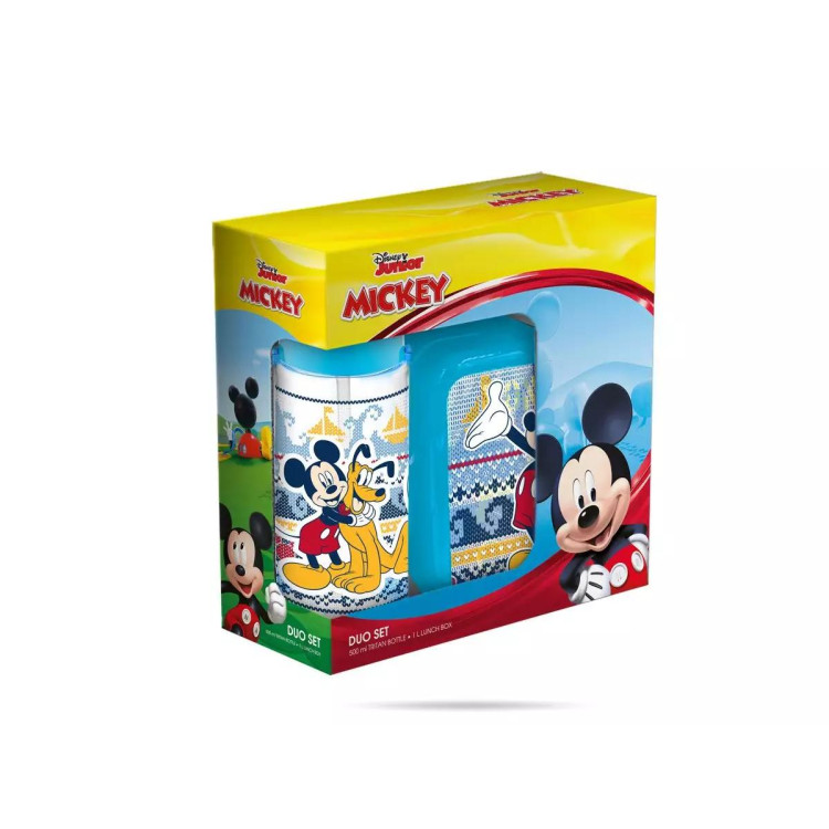 Zestaw śniadaniowy dla dzieci Myszka Mickey bidon pojemnik lunchbox do szkoły Zestaw śniadaniowy dla dzieci Myszka Mickey bidon pojemnik lunchbox do szkoły