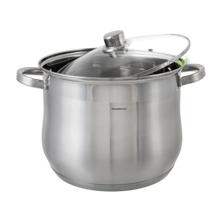Garnek ze stali Klausberg KB 7167 Gaz Indukcja 18.7 L stalowy z pokrywką