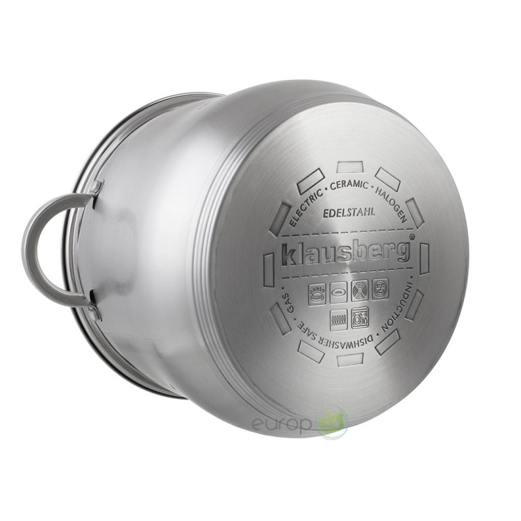 Garnek stalowy Klausberg KB 7164 indukcyjny 10.7 L z pokrywką Garnek stalowy Klausberg KB 7164 indukcyjny 10.7 L z pokrywką